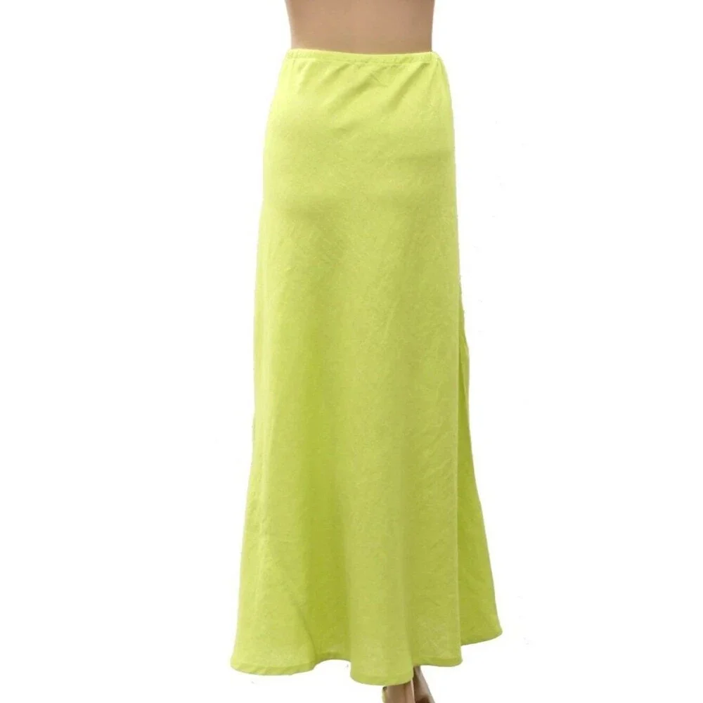Free People Free-Est Sandshell Linen Kayla Convertible Maxi Skirt XL 290575